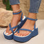Sandales Tongs en Jean d'Été à Semelle Épaisse et Plate Pour Femme