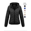 Manteau d'hiver décontracté à capuche zippé de couleur unie pour femme