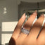 Bague de luxe couleur argent larges anneaux d'amour pour femmes cadeaux de fiançailles