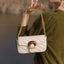 Sac messager brodé avec motif chaîne de fil pour femme, grand sac à bandoulière avec boucle en métal