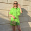 Ensemble deux pièces en coton et lin : chemise et jupe
