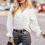 Lady's cotton lace patchwork blouse