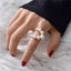 Grosses Bague géométrique de mode incrustée de perles pour femmes