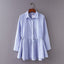 Nouvelle chemise rayée pour femme avec cordon de serrage à la taille
