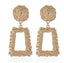 Grandes boucles d'oreilles vintage pour femmes, or, argent, noir, géométriques, style affirmé, pendantes, bijoux de mode