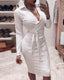 Robe slim sexy en similicuir à col en V