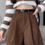 Shorts En Velours Côtelé Marron Tendance Pour Femmes