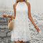 Robe de poupée blanche dos nu sans manches pour femme
