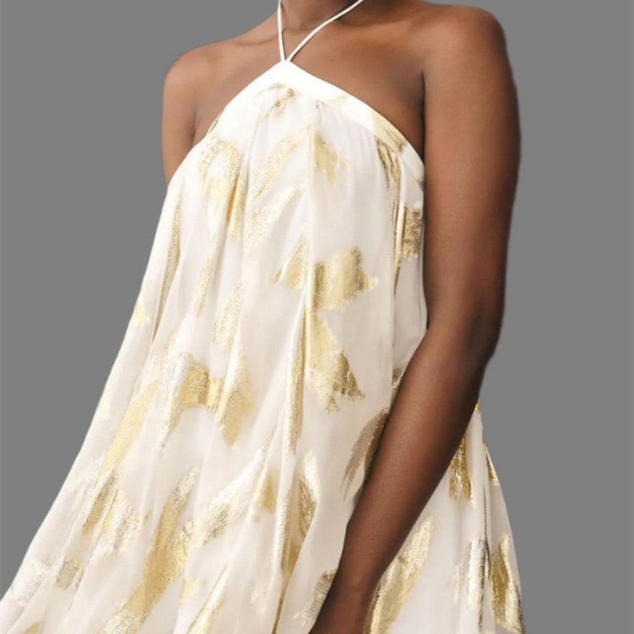 Cross-Border Fashion Halter Chiffon Dress