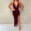 Robe dos nu en velours doré