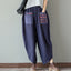 Pantalon ample femme en coton et lin à jambes larges