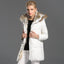 Manteau d'extérieur haut de gamme en duvet et fourrure de lapin, mi-long, matelassé, pour femme