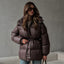 Veste slim à cordon de serrage, rembourrée de coton, à capuche zippée et confortable