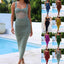 Robe décontractée multicolore zippée à bretelles pour femme