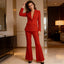 Ensemble tailleur pantalon rouge pour femme