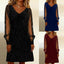Elegant Women Dress V Neck Shiny And Glowing Mesh Sleeve Mini Dresses For Women Autumn Winter Party Dress Black Evening Dress