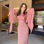 Robe en polyester à manches longues pour femmes