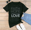 T-shirts « Foi, Espérance et Amour » pour hommes et femmes, style urbain alphanumérique à manches courtes