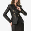 Blazer matelassé en cuir coupe ajustée