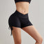 Shorts de yoga d'été pour femmes avec cordon de serrage taille haute
