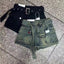 Short en jean taille haute trapèze pour femme