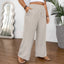 Pantalon ample à jambe large et taille coulissée pour femme
