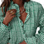Chemise en dentelle française à col en V pour femme avec motif quadrillé