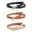Ceinture fine à 3 anneaux pour femme, style rétro minimaliste