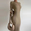 Robe en maille à manches longues et volants