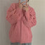 V-neck Thickening Cable-knit Sweater Women