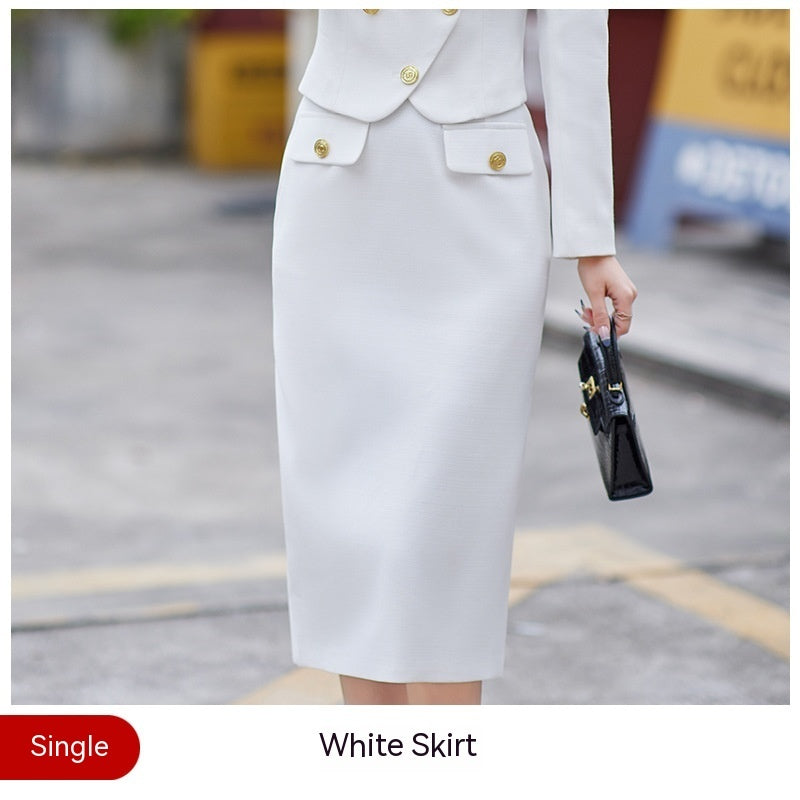 Nouveau blazer blanc formel décontracté pour femme