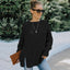 Pull ras du cou à manches longues ajouré en tricot pour femme, coupe ample, hiver