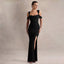 Robe sexy fendue à bretelles pour femme