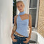 Haut bustier licou fluide uni à une épaule, style allure, pour femme