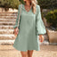 Robe cardigan boutonnée à manches bouffantes et style décontracté
