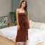 Robe caraco ample et fendue pour femme
