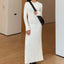 Robe en maille ajustée à col rond pour femme