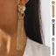 Boucles d'oreilles pendantes léopard personnalisées avec strass et pompons, bijoux tendance de luxe pour femmes