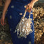 Pochette de Soirée Élégante Creuse Tissée en Coton et Lin à Paillettes et Pendentifs Rétro Style Français en Forme de Coquille