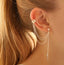 Boucles d'oreilles pendantes en forme de feuille de métal avec pompon pour femmes