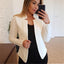 Veste de blazer décontractée de couleur unie pour femme