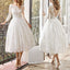 Robe de mariée mi-longue slim manches longues