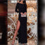 Robe longue femme à manches longues, col rond, dos nu sexy, robe fendue