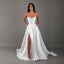 Robe de mariée bandage en satin blanc à poches fendues