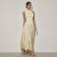 Round Neck Dress Fashion Girl Sleeveless Backless Slim Fit Satin Dress