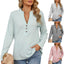 Chemisier Femme Col V Boutons Rayé Ample Manches Longues