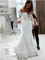 Robe de mariée longue asymétrique en dentelle à manches longues Fashion