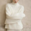 Pull col roulé en mohair gris pour femme