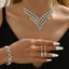 Collier bracelet boucles d'oreilles en forme de diamant pour femmes