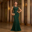 Élégante robe de soirée sirène moulante à paillettes, sans manches et à col rond pour banquet